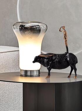 左顾简约家居新中式放牛人物摆件样板房间书房桌面电视柜软装饰品