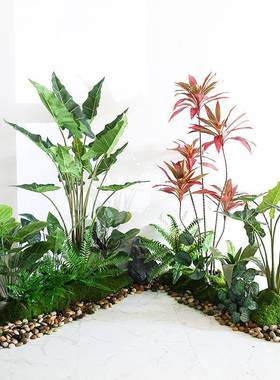 仿真散尾葵植物造景室内景观阳台造景仿生绿植楼梯下造景橱窗装饰