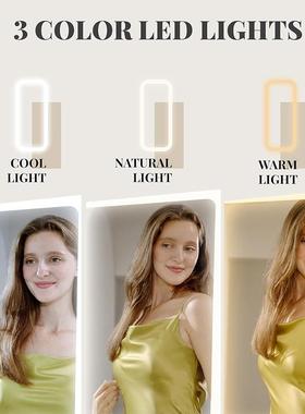 现代简约实木穿衣镜旋转落地全身镜柜家用试衣镜子收纳储物首饰柜