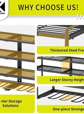 壁挂式多层重型工具置物架金属锤子钳子工具电钻收纳盒储存架