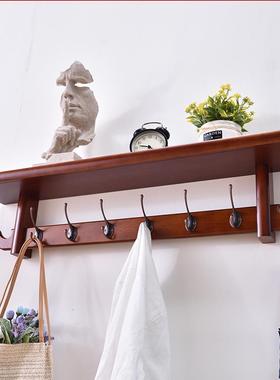 挂衣架壁挂墙上实木衣帽架玄关卧室衣服挂架置物架门口挂衣钩墙壁