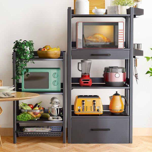 厨房微波炉置物架落地多层太空铝橱柜放锅具家用收纳用品烤箱架子,淘宝优惠券,粉丝福利购,淘宝优惠卷