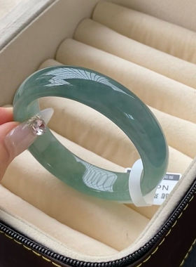 【带证】缅甸老坑天然翡翠6A级手镯夏日清新翠绿款热卖手镯真玉镯