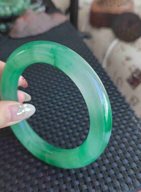 【顺丰包邮】缅甸翡翠手镯玉镯女真货高冰透冰种A 货非洲翠石