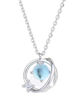 韩版梦幻星球项链女学生简约个性锆石吊坠锁骨链小清新网红饰品