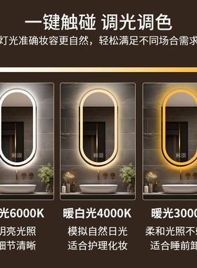 8V智能浴室镜卫生间化妆镜防雾椭圆形洗手间触摸屏灯洗手台洗漱镜