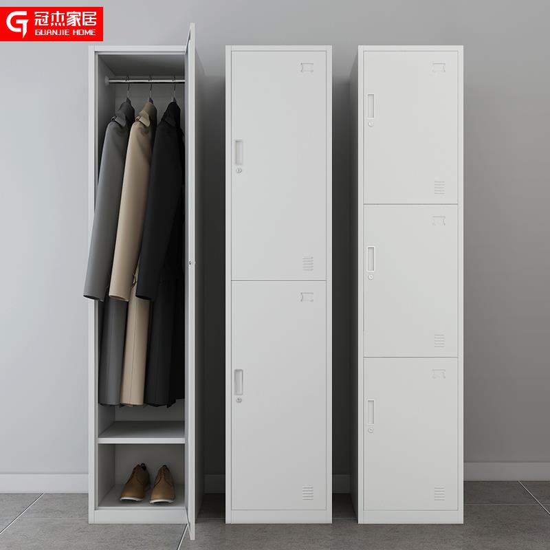 3YV5单门更衣柜铁皮柜单人柜员工柜储物柜钢制更衣箱简易小办公衣 - 图1