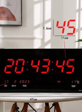 健身房正倒计时器座钟壁钟创意LED数码万年历台挂定时器挂钟