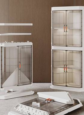 转角柜墙角三角形置物架拐角收纳储物柜书架落地多层架子免打孔