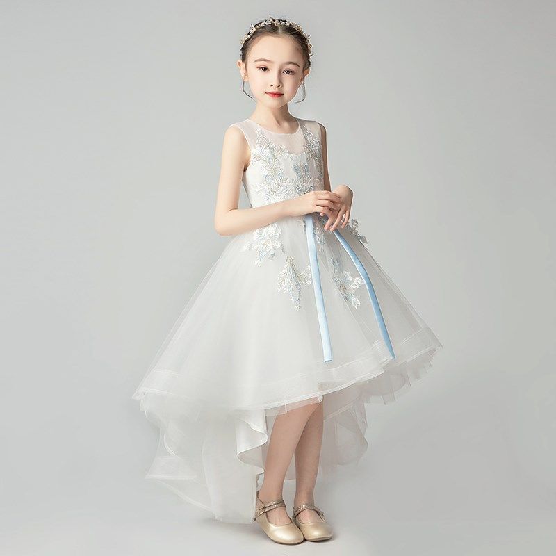 女童礼服公主裙蓬蓬纱花童白色婚纱裙儿童主持人晚礼服钢琴演出服,淘宝优惠券,粉丝福利购,淘宝优惠卷
