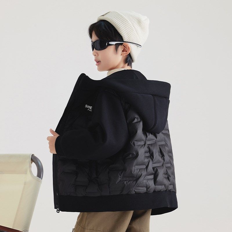 2024新款冬季男童轻薄款羽绒服加厚保暖儿童连帽外套学生校服神器,淘宝优惠券,粉丝福利购,淘宝优惠卷