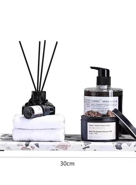 卫生间样板房软装饰品浴室洗手台按压瓶扩M香石香薰收纳托盘摆件