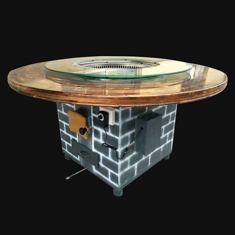 玻璃转盘大灶台柴火灶土灶台家用烧木柴商用大锅R台无烟东北铁锅 - 图3