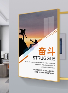 网红公司办公室开门侧消火栓电表箱装饰画配电箱遮挡箱补洞口励志