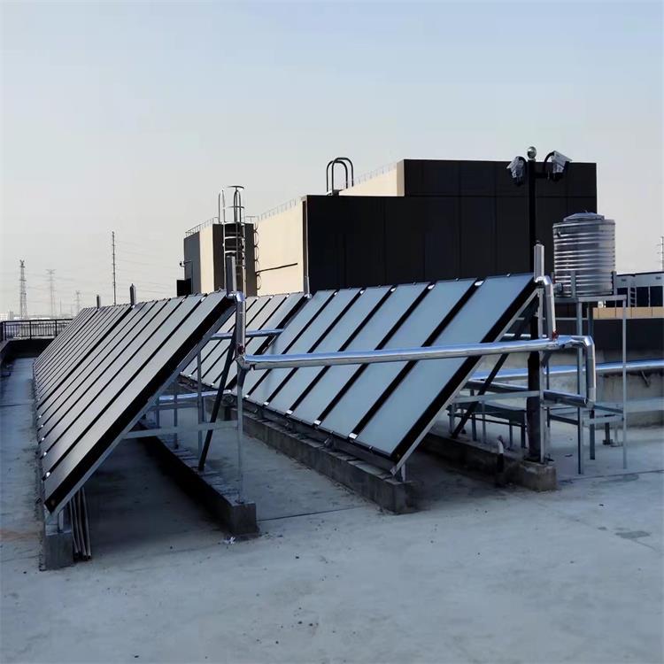 Changshu employee dormitory flat-panel solar collector hot water project combined with air source heat pump water heater