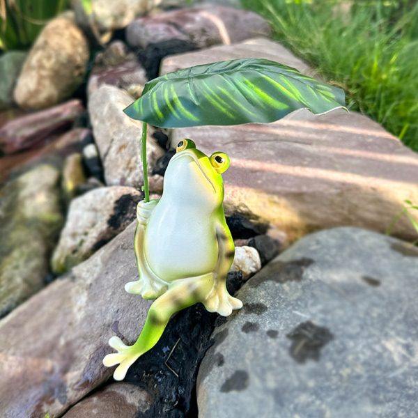 树叶乘凉青蛙摆件鱼池鱼缸微景观布置造景家居桌面树脂装饰品创意,淘宝优惠券,粉丝福利购,淘宝优惠卷
