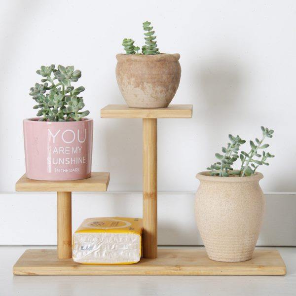 环保竹木桌面小花架窗台办公室竹子制置物架小花台多肉花盆植物架,淘宝优惠券,粉丝福利购,淘宝优惠卷