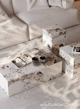 茶几岩板茶几客厅家用小户型现代简约设计师岩板长方形网红小茶几