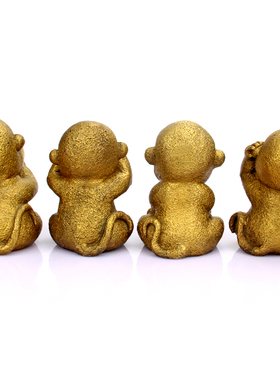 厚德居 铜猴摆件四不猴家居装饰品客厅猴摆设生肖猴子摆件