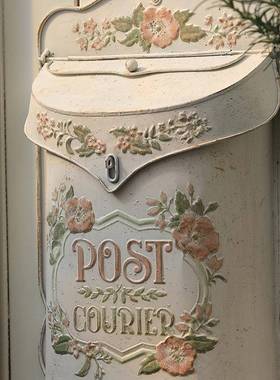 欧式复古铁艺信箱创意家居意见箱壁饰收纳箱户外花园壁挂装饰摆件