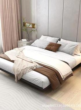 网红悬浮床卧室简约家用铁艺床1.2米1.8米无床头意式轻奢双人床架