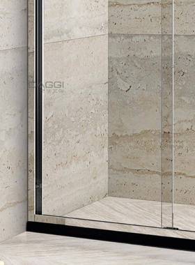 不锈钢玻璃淋浴一字房双活动卫生间装修干湿分离隔断门浴室推拉门