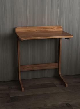 W7黑胡桃木边几小茶几实木沙发边桌可移动迷你床边桌子小书桌电脑