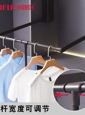 俏媳妇下拉式挂衣杆衣橱五金配件衣柜伸缩衣架杆衣柜升降挂