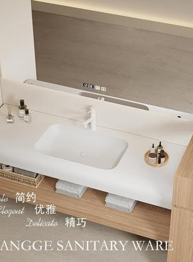 可丽耐一体盆国产纯亚克力人造石一体盆设计浴室柜双盆壁挂洗手台