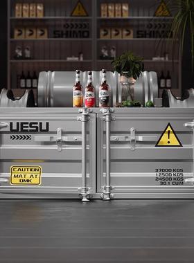 工业风茶几集装箱储物柜网红办公室休息区创意铁艺收纳矮柜边柜子