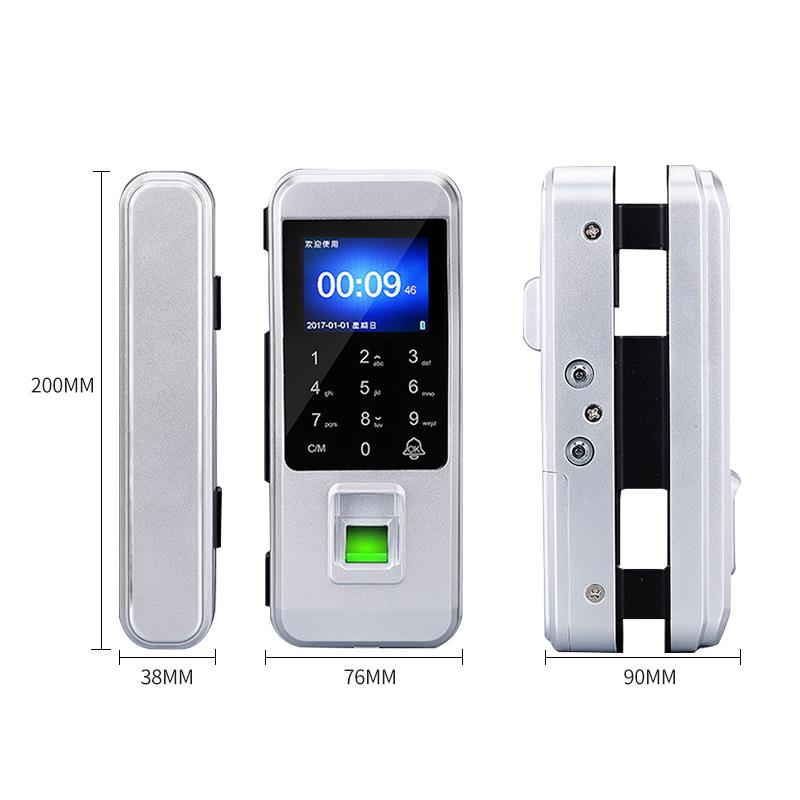 Kemi M20 Glass Door Fingerprint Lock Office Smart Lock Fingerprint Password Swipe Card Remote Control Electronic Lock Time Attendance Machine