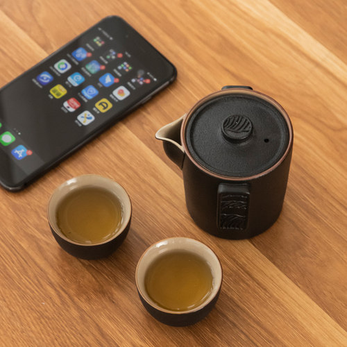 便携式快客杯一壶二杯户外包功夫泡茶壶茶杯简易单人旅行茶具套装 - 图2