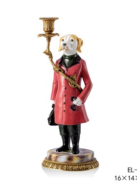 茱莉安法式艺术陶瓷配铜别墅客z厅桌面玄关壁炉装饰摆件人物烛台