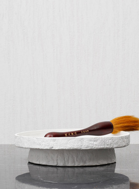 简约现代白色圆形托盘高脚v陶瓷水果盘样板间客厅餐桌茶几收纳摆