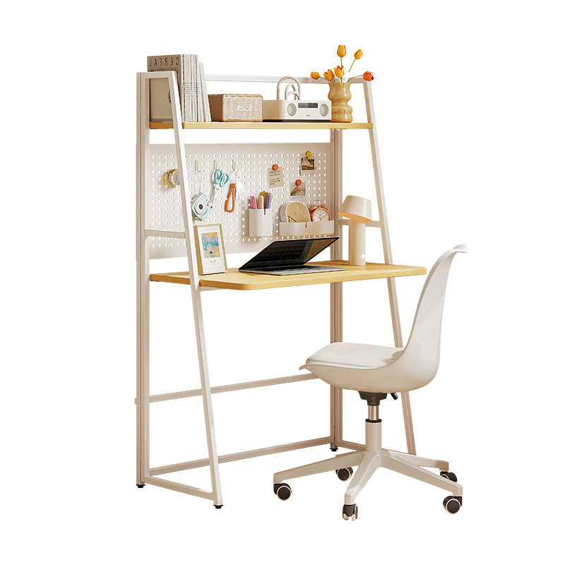 Folding desk small apartment home computer table bedroom bedside table simple rental house student learning hole board