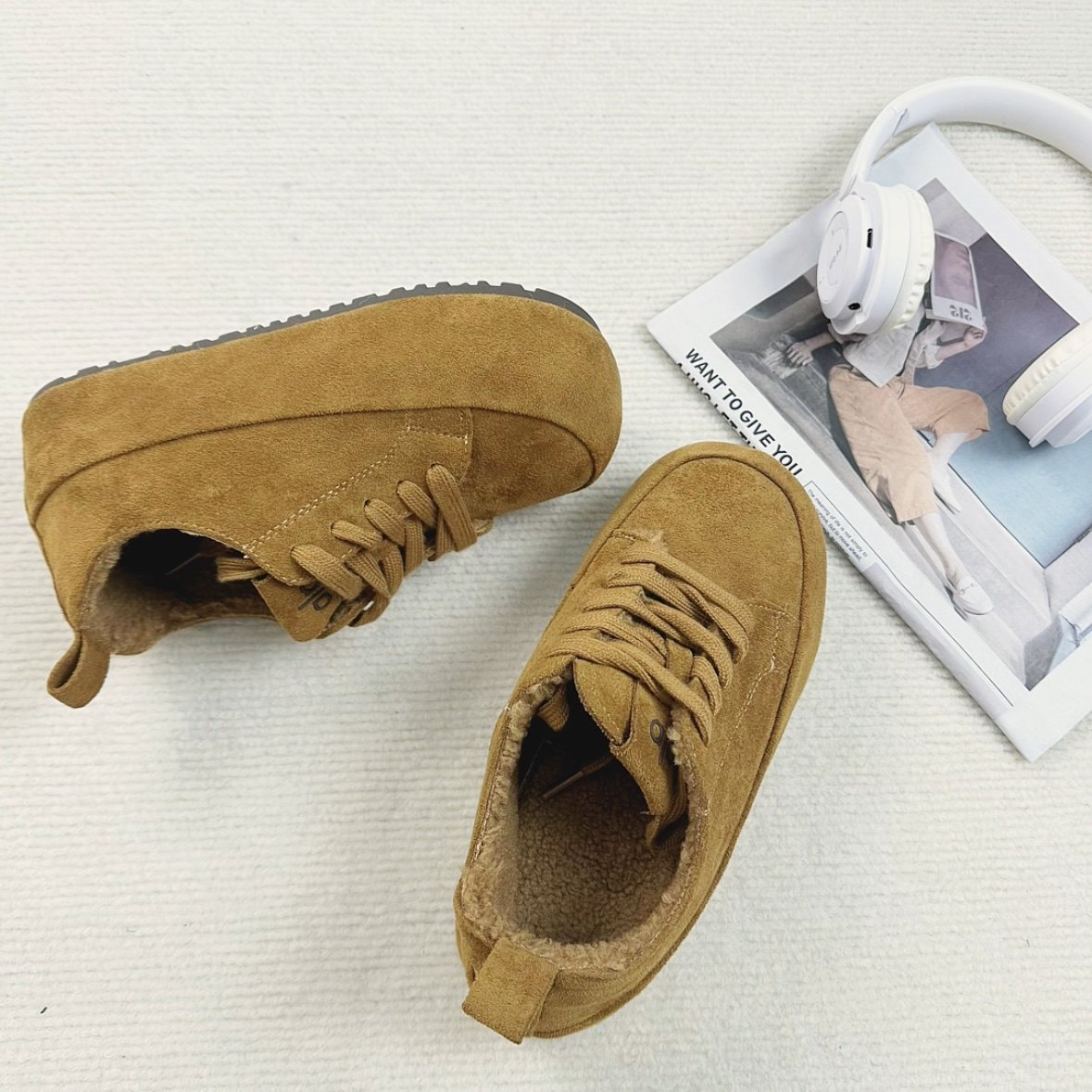 加绒可爱风勃肯鞋女2026新款百搭平底复古德训鞋保暖面包棉鞋,淘宝优惠券,粉丝福利购,淘宝优惠卷