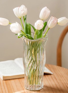 大号小蛮腰花瓶透明水养家居鲜花插花客厅卧室轻奢玫瑰百合适用