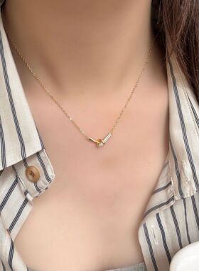 S925纯银镶钻仙女结项链女款日系高级感小众设计锁骨链小红书爆款