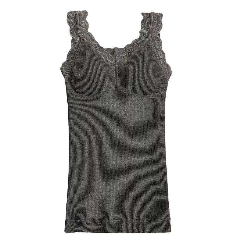 秋冬加绒加厚款保暖背心女2025新款V领蕾丝性感修身显瘦打底内搭,淘宝优惠券,粉丝福利购,淘宝优惠卷