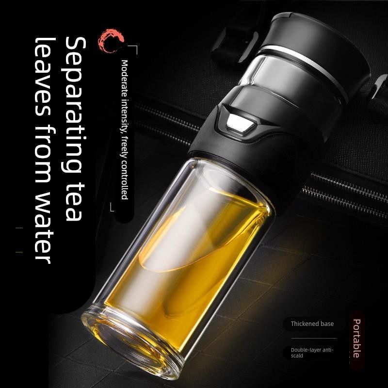 礼品男士商务茶水分离泡茶杯304不锈钢保温杯子车载双层玻璃水杯,淘宝优惠券,粉丝福利购,淘宝优惠卷