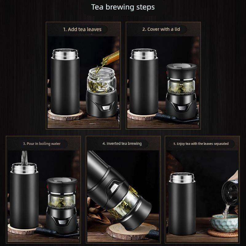 礼品男士商务茶水分离泡茶杯304不锈钢保温杯子车载双层玻璃水杯,淘宝优惠券,粉丝福利购,淘宝优惠卷