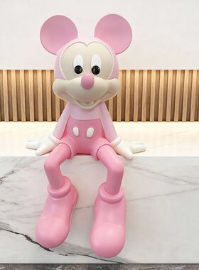 女童房间装饰布置米奇米妮摆件粉色大号坐姿可爱儿童房卧室玄关客