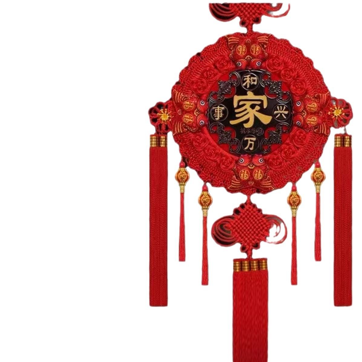 2026马年新款中国结八鱼灯笼圆形桃木福字挂饰客厅大号乔迁玄关,淘宝优惠券,粉丝福利购,淘宝优惠卷