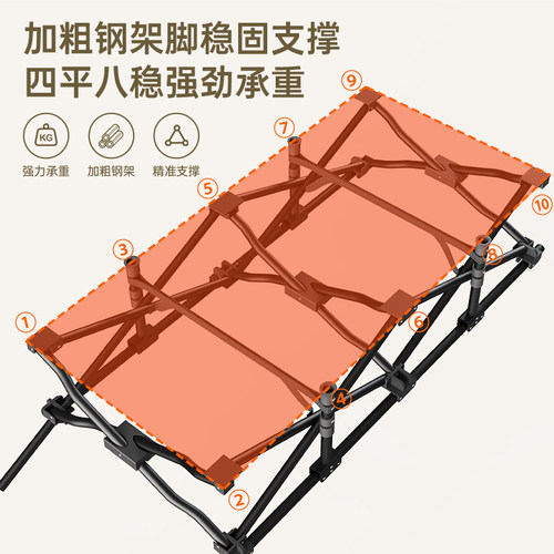 JEEP吉普折叠床躺椅午休睡神器床办公室单人床垫一体午睡床行军床 - 图2