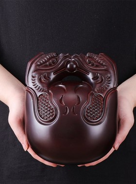 木鱼法器 敲打击乐器 桂柚木实木静心解压大号木雕道家佛门摆件