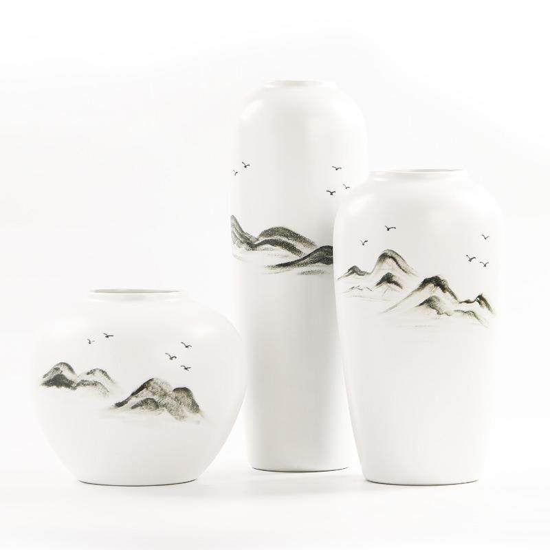 现代新中式创意手绘陶瓷摆件书桌玄关别墅客厅酒店大堂软装摆设品,淘宝优惠券,粉丝福利购,淘宝优惠卷