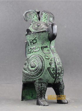 仿古青铜器摆件商代妇好鴞尊鸮尊纯铜鸟尊容酒器中式复古家居装饰