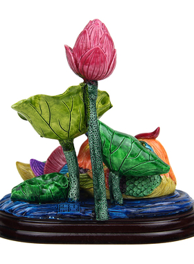 荷花鸳鸯摆件一对结婚礼物家居卧室床头装饰创意饰品