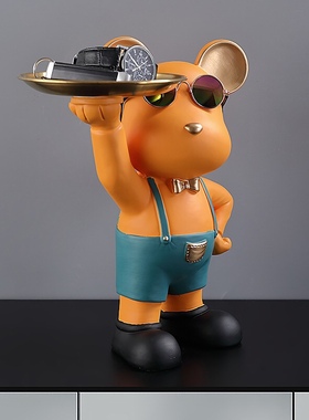 创意暴力熊玄关钥匙收纳摆件家居桌面电视柜装饰品乔迁新居礼品