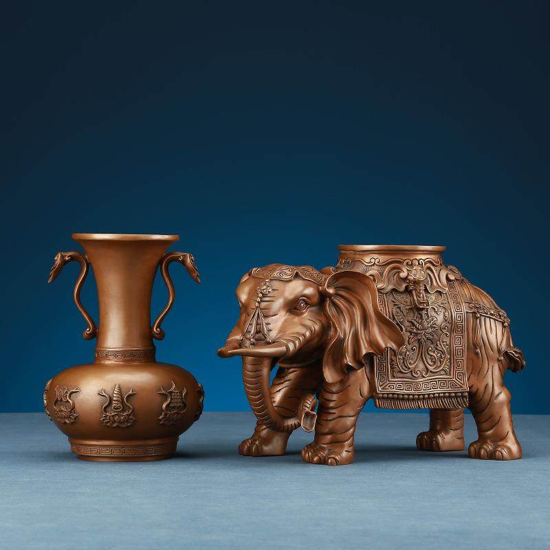 紫铜大象摆件家居饰品象一对办公室客厅玄关电视柜装饰,淘宝优惠券,粉丝福利购,淘宝优惠卷